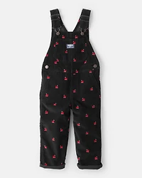 Toddler Train Corduroy Overalls - Black