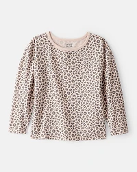 Toddler Girl 2-Piece Leopard Print Top & Stretch Leggings Set - Brown