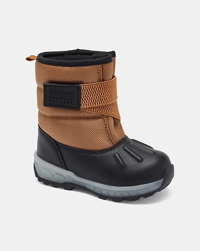 Toddler Boy Light-Up Snow Boot - Brown/Black