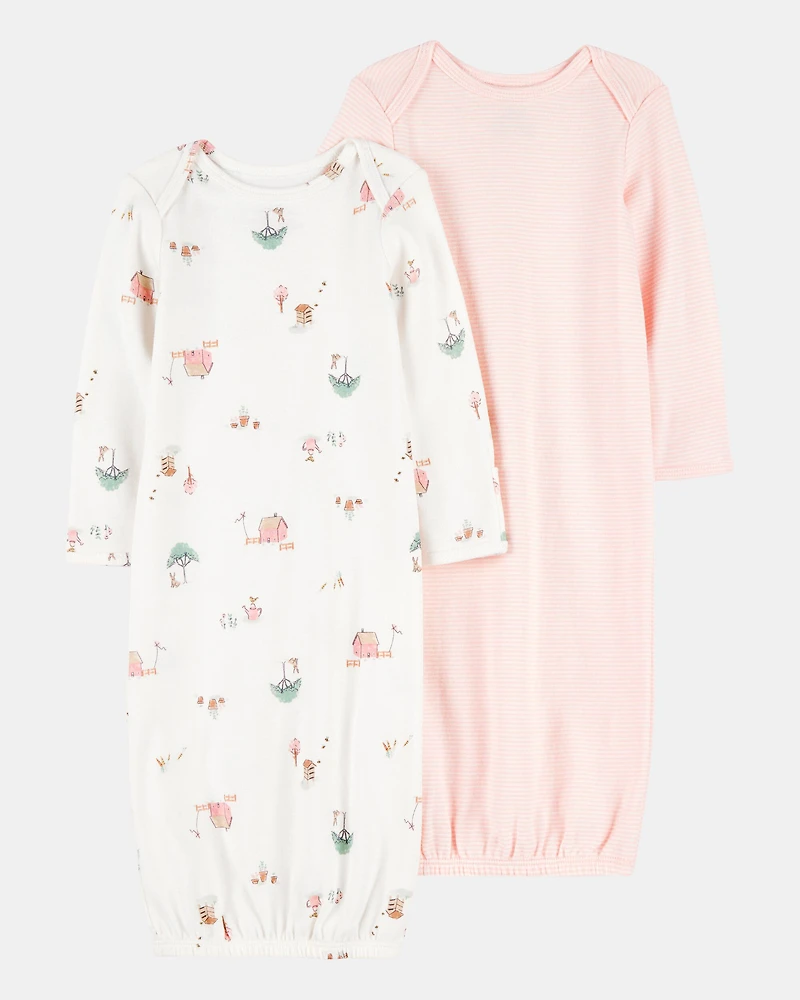 Baby 2-Pack Sleeper Gowns - Pink