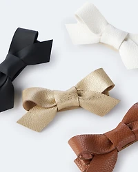 Toddler Girl 4-Pack Faux Leather Bow Clips