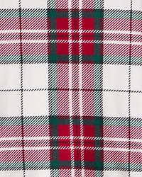 Toddler Plaid Print 100% Cotton Long-Sleeve Snug Fit 2-Piece Pajamas - Red/Green