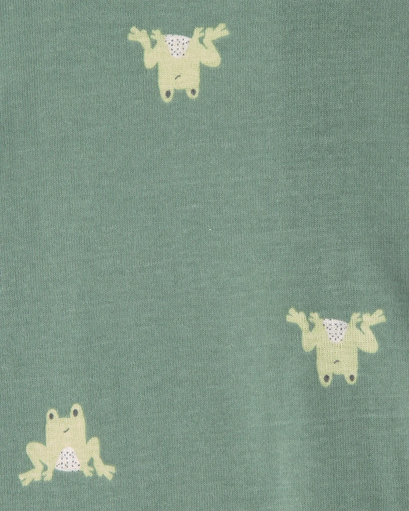 Baby 2-Pack Frog 100% Cotton Snug Fit 1-Piece Pajama - Green/Tan
