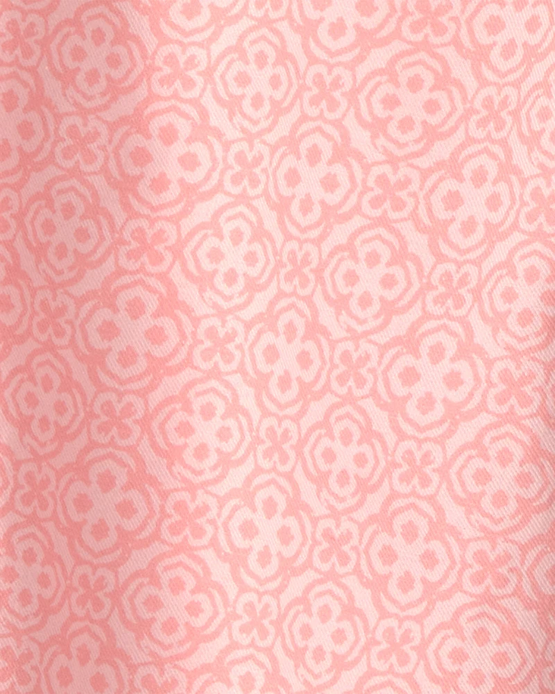 Girls Geometric Pull-On Pants - Pink