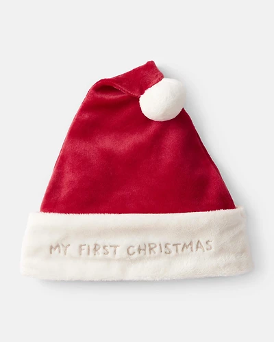 Baby My First Christmas Santa Hat - Red/White