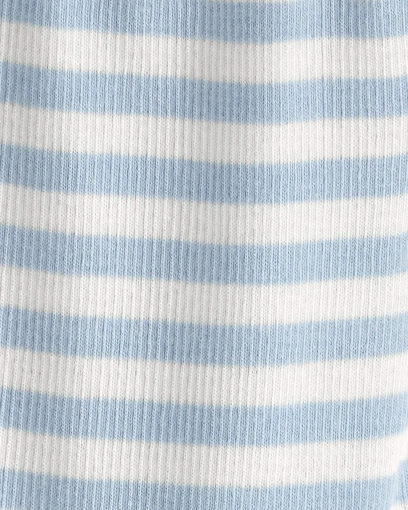 Baby Organic Cotton Footed Pants in Stripes