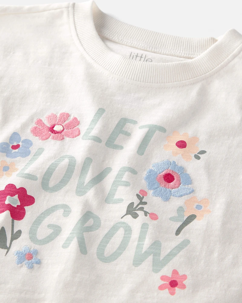 Toddler Girl Organic Cotton 'Let Love Grow' Boxy Tee