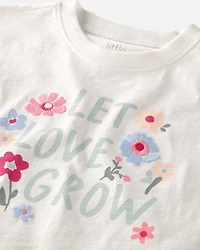 Toddler Girl Organic Cotton 'Let Love Grow' Boxy Tee