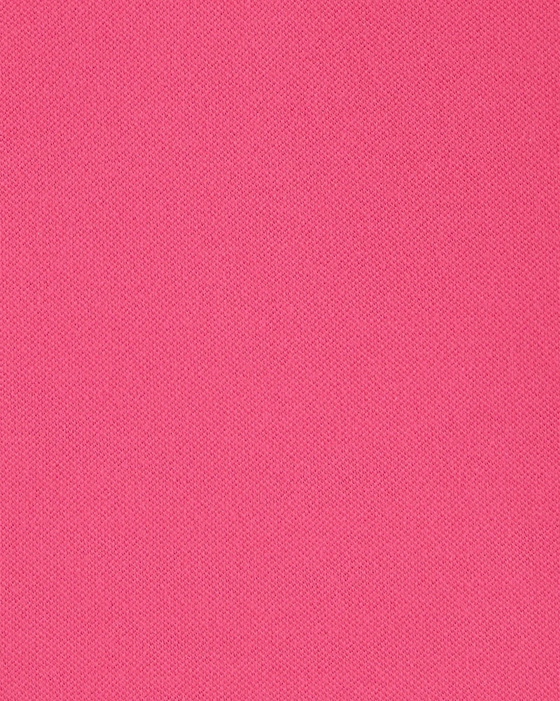Girls Stretch Pique Uniform Polo - Pink
