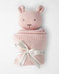 Baby Girl Organic Cotton Bear Lovey