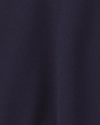 Toddler Girl Uniform Piqué Short-Sleeve Dress - Navy
