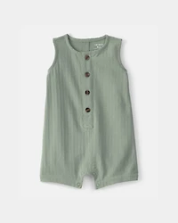Baby Boy Solid Sleeveless Romper - Green
