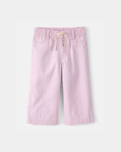 Baby Girl Drawstring Wide-Leg Pants - Pink