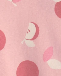 Baby Girl Apple Relaxed Peplum Top - Pink