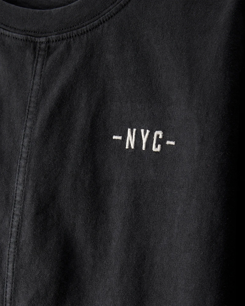 Boys NYC Cotton Short-Sleeve Tee - Black