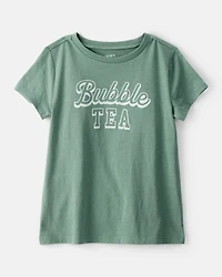 Kid Bubble Tea Short-Sleeve Graphic Tee - Green