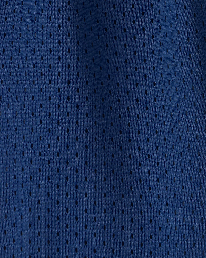 Toddler Boy Stripe Mesh Active Shorts - Blue