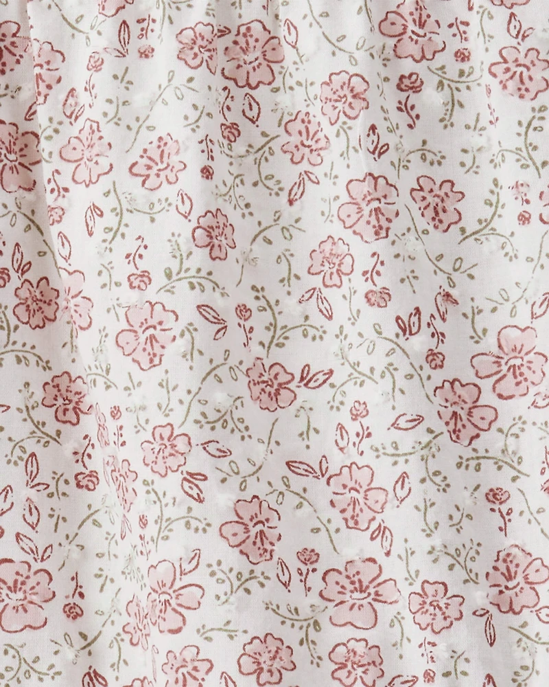 Toddler Girl Organic Cotton Dress in Prairie Blossom Print