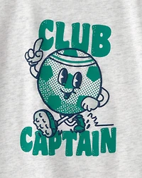 Toddler Boy 2-Piece 'Club Captain' Graphic Tee & French Terry Shorts Set - Grey/Green