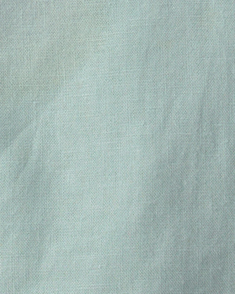 Baby Boy Linen Short-Sleeve Button-Down Shirt - Green