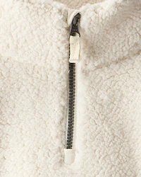 Toddler Girl 2-Piece Sherpa Quarter-Zip Pullover Sweatshirt & DayDream Fleece Joggers Set - Cream