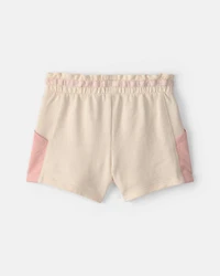 Toddler Girl French Terry Shorts - Pink/Ivory