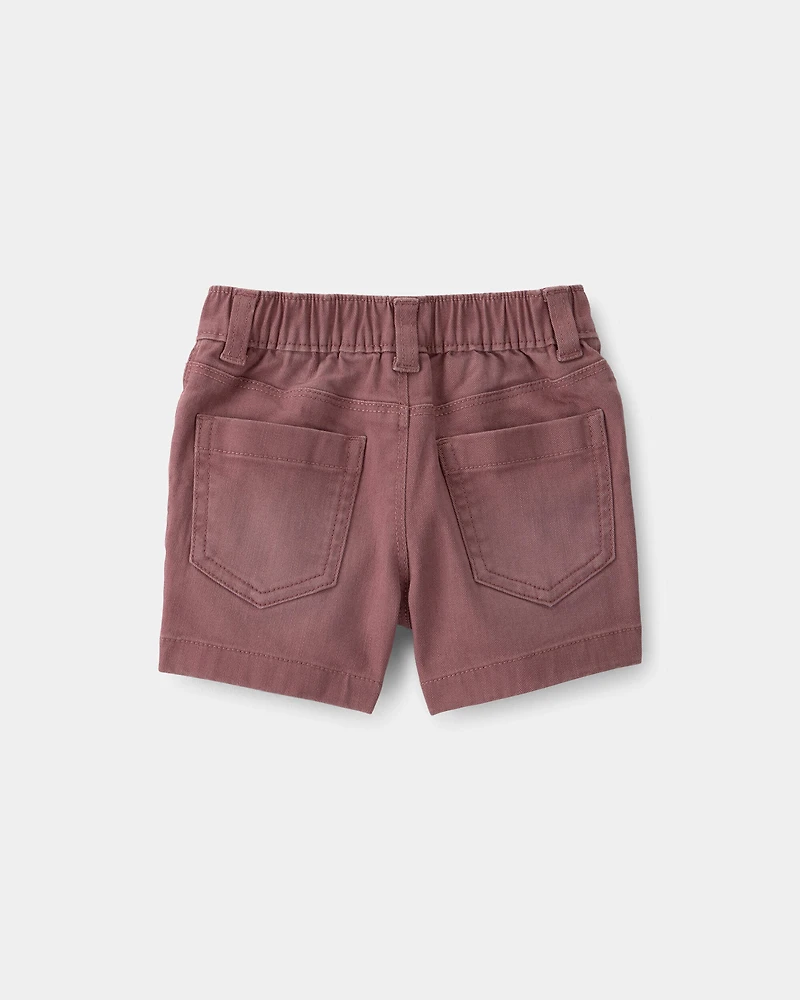 Baby Boy Twill Pull-On Shorts - Brown