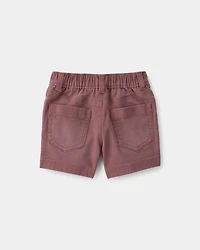 Baby Boy Twill Pull-On Shorts - Brown