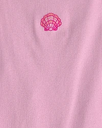 Girls Shell Embroidered Tank Top - Pink