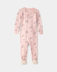 Baby Girl Easter Bunny 100% Cotton Snug Fit 1-Piece Pajama - Pink