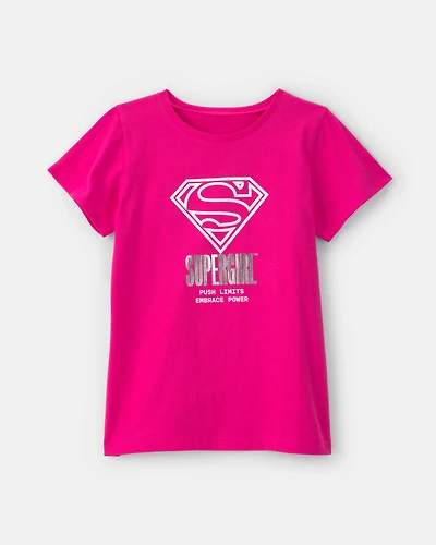 Girls Supergirl Graphic Tee - Pink