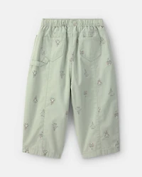 Toddler Girl Floral Barrel Pants - Green