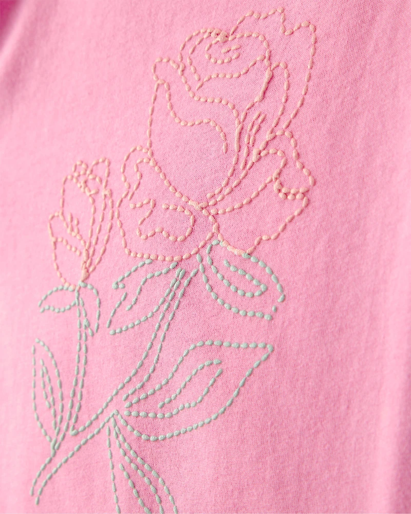 Toddler Girl 2-Piece Floral Top & Skort Set - Pink