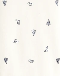 Baby Boy 5-Pack Cowboy Print Cotton Multipack Bodysuits - Blue/White/Orange/Green