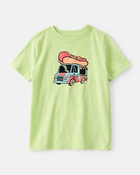 Boys Hotdog Truck Graphic Tee - Green