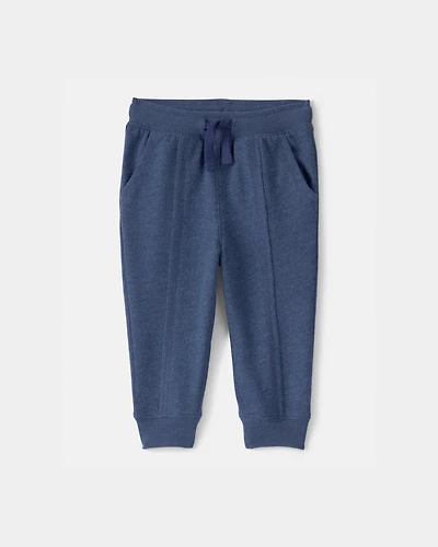 Baby Boy French Terry Joggers - Navy Blue