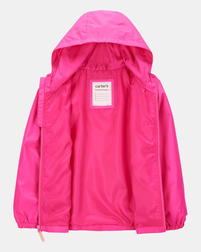Kid Solid Windbreaker Jacket - Pink