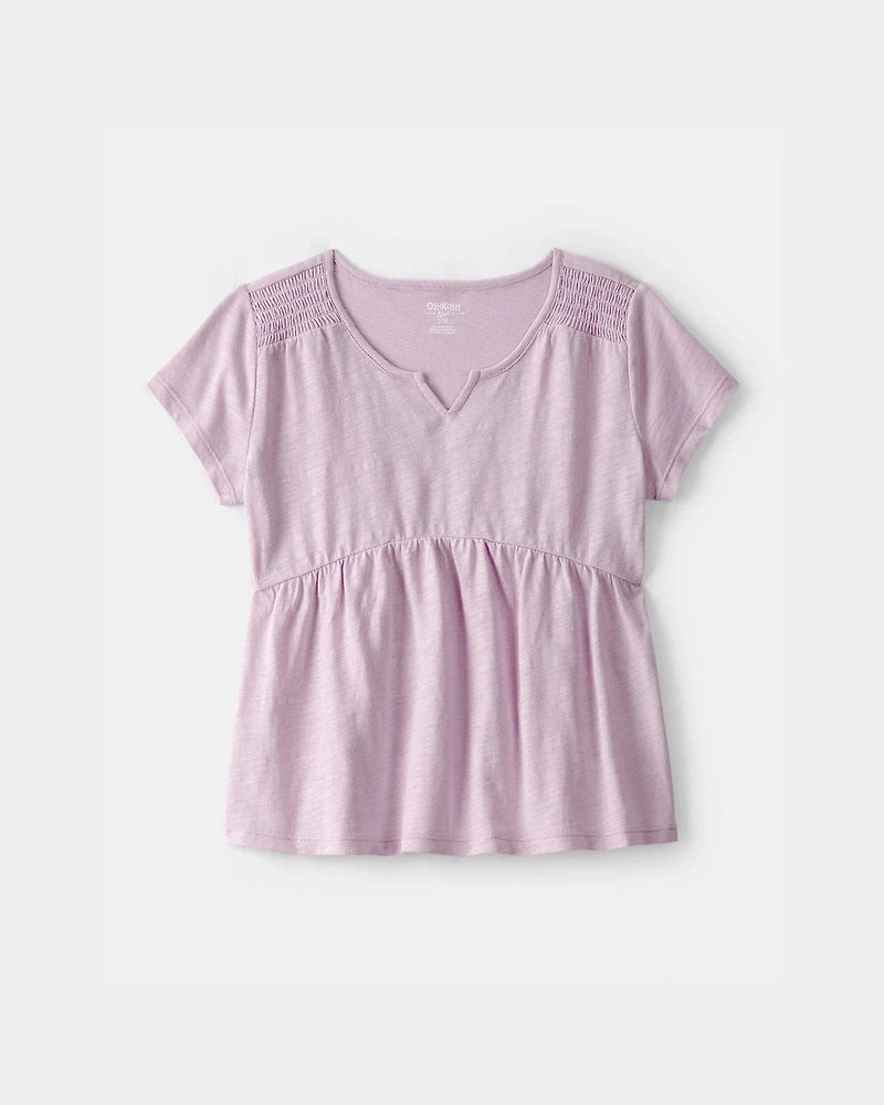 Girls Peplum Short-Sleeve Top - Purple