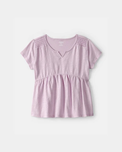 Girls Peplum Short-Sleeve Top - Purple