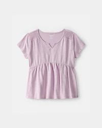 Girls Peplum Short-Sleeve Top - Purple