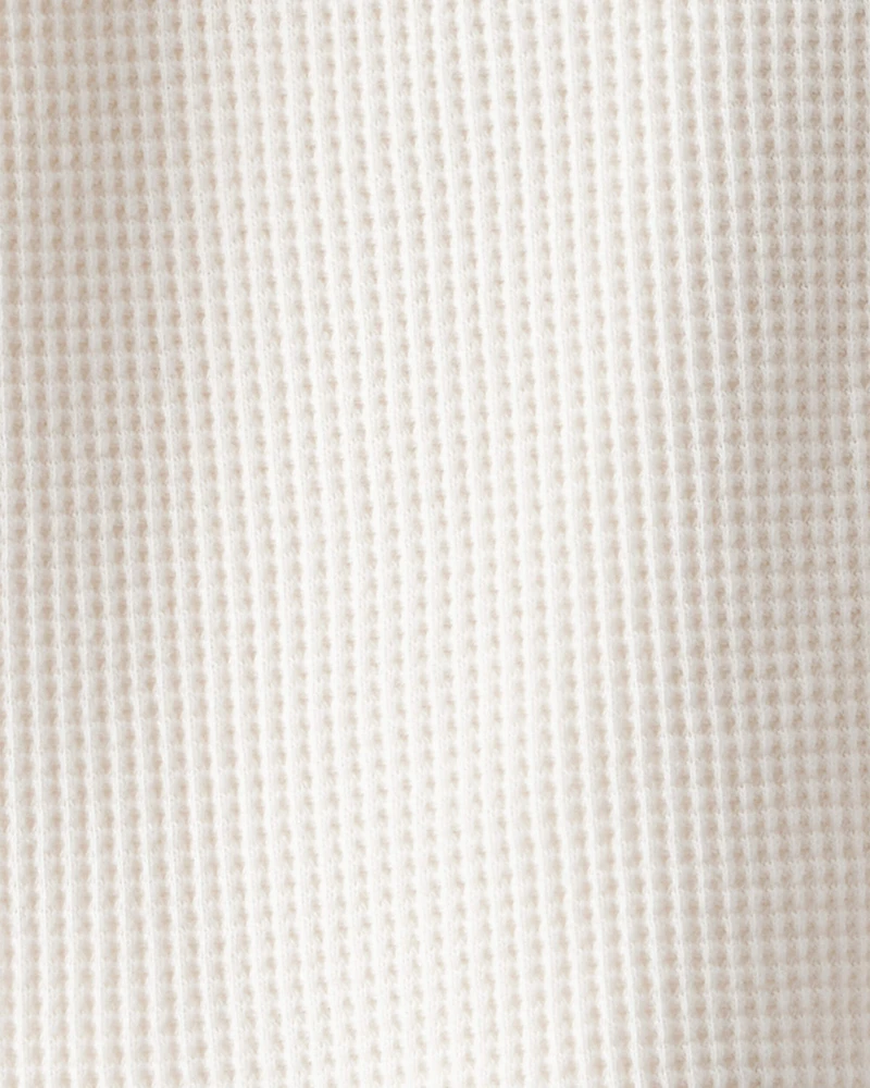 Toddler Boy Long-Sleeve Waffle Knit Utility Shirt - White