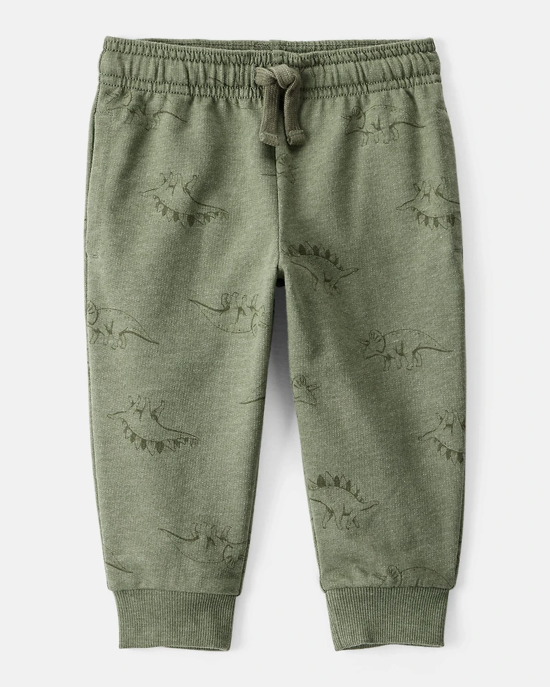 Baby Boy Dinosaur French Terry Jogger - Green