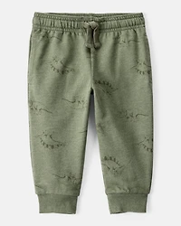 Baby Boy Dinosaur French Terry Jogger - Green