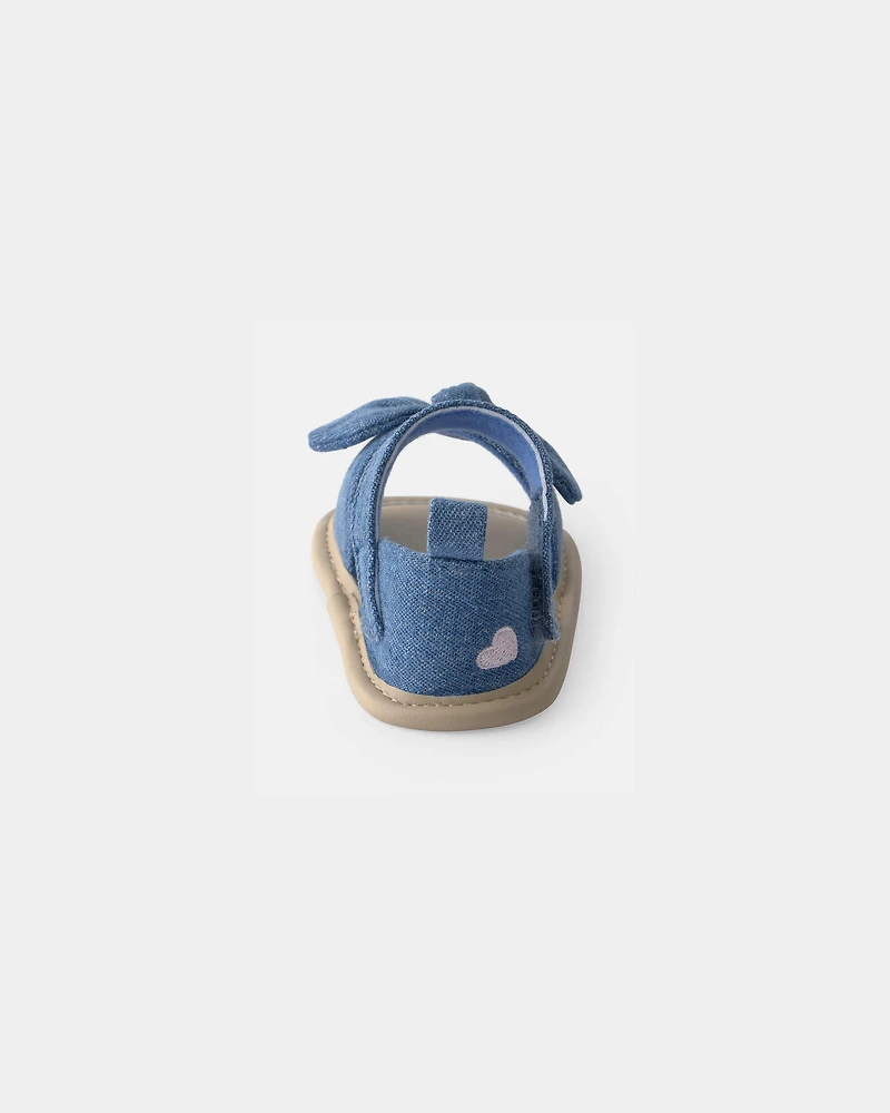 Baby Girl Bow Sandals - Blue