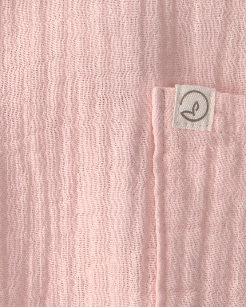 Baby Girl Organic Cotton Gauze Overalls
