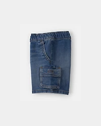 Toddler Boy Denim Drawstring Cargo Shorts - Dark Wash