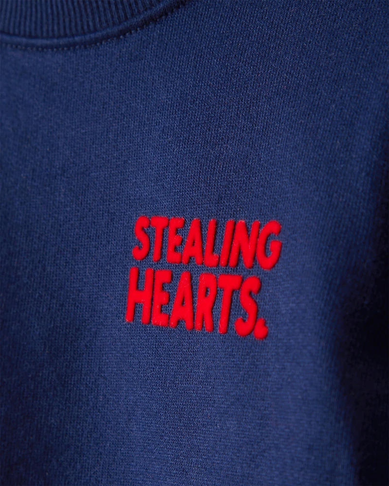 Baby Boy Valentine's Day 2-Piece Heart French Terry Long-Sleeve Tee & Pant Set - Blue