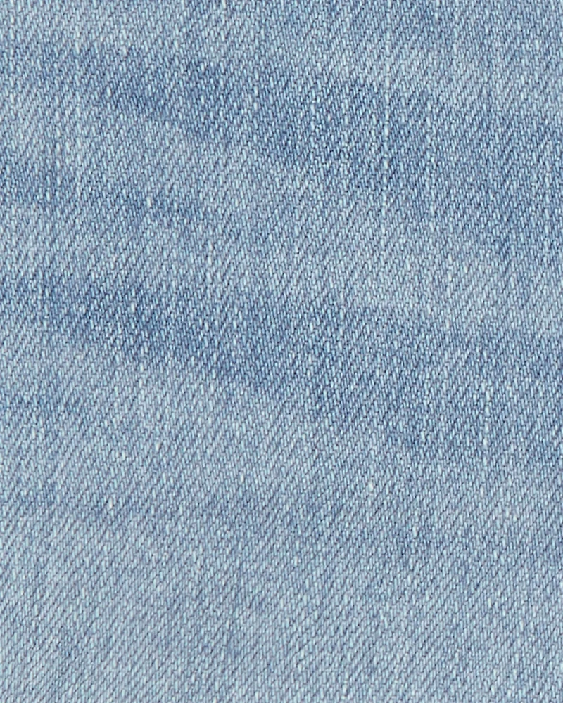 Kid Eyelet Hem Iconic Denim Short - Brit Wash