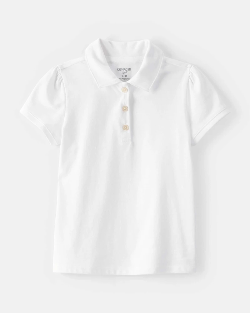 Toddler 2-Pack Pique Uniform Polo Shirts -  White