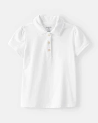 Toddler 2-Pack Pique Uniform Polo Shirts -  White